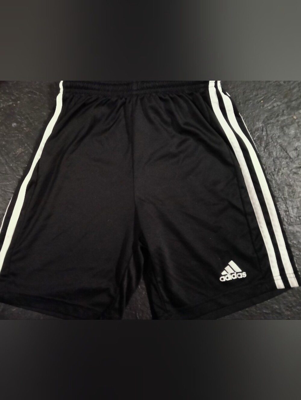 Adidas Black Shorts with White Stripes